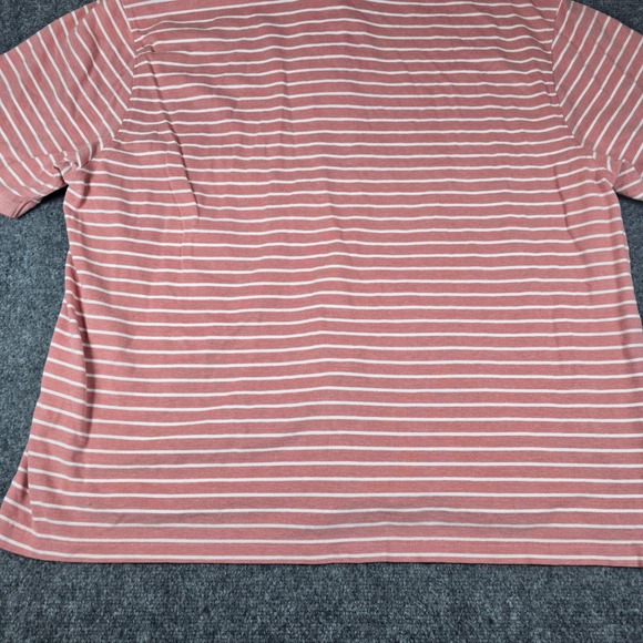 IZOD Men's Striped Polo Shirt 4XL Salmon White Short Sleeve Casual Golf - Picture 13 of 13